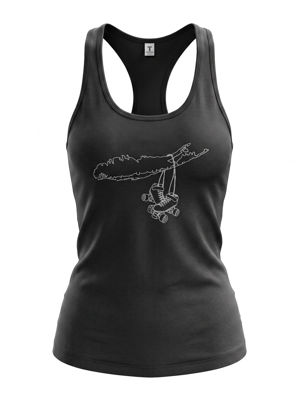 Tank Top, Roller Derby Long Island Roller Rebels Racerback Black Size Medium